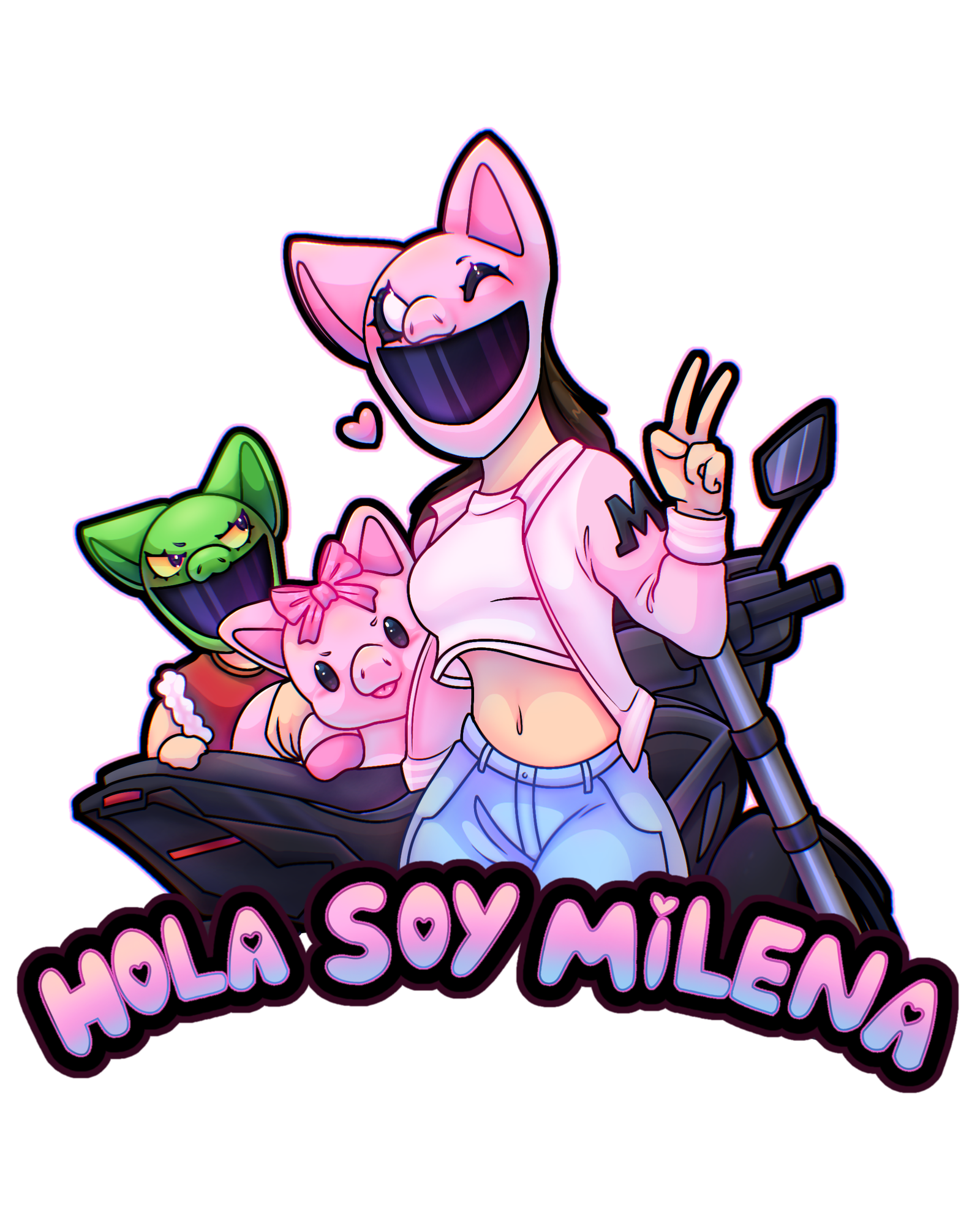Logo Hola Soy Milena, comisión por Hiumi